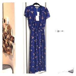 WAYF Midi dress - Small - Blu Mzrine FLR